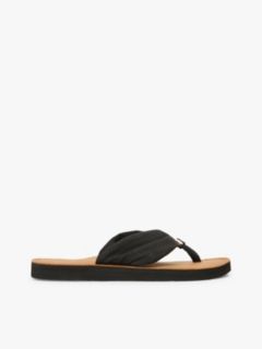 TH Monogram Plaque Hemp Flip-Flops — Black 1
