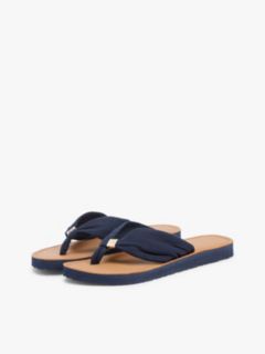 TH Monogram Plaque Hemp Flip-Flops — Blue 2