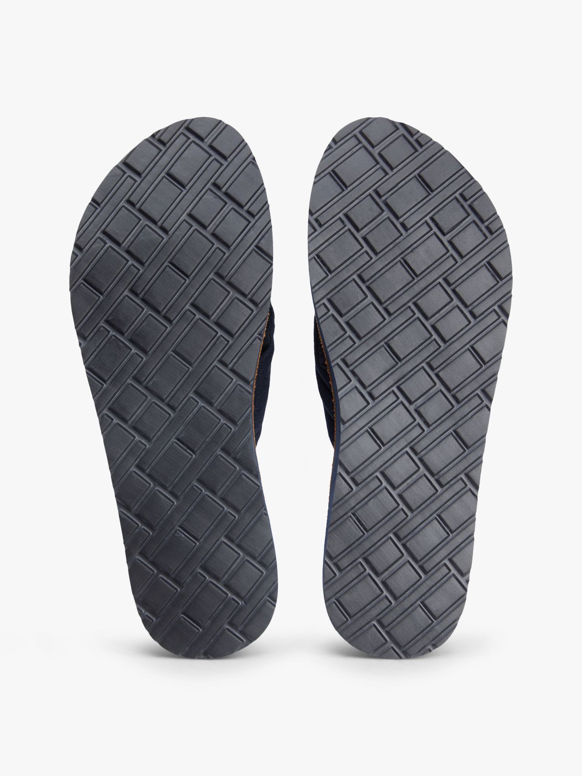 TH Monogram Plaque Hemp Flip-Flops — Blue