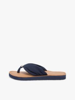 TH Monogram Plaque Hemp Flip-Flops — Blue 7