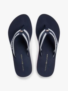 Webbing Strap Signature Wedge Flip-Flops — Blue 3