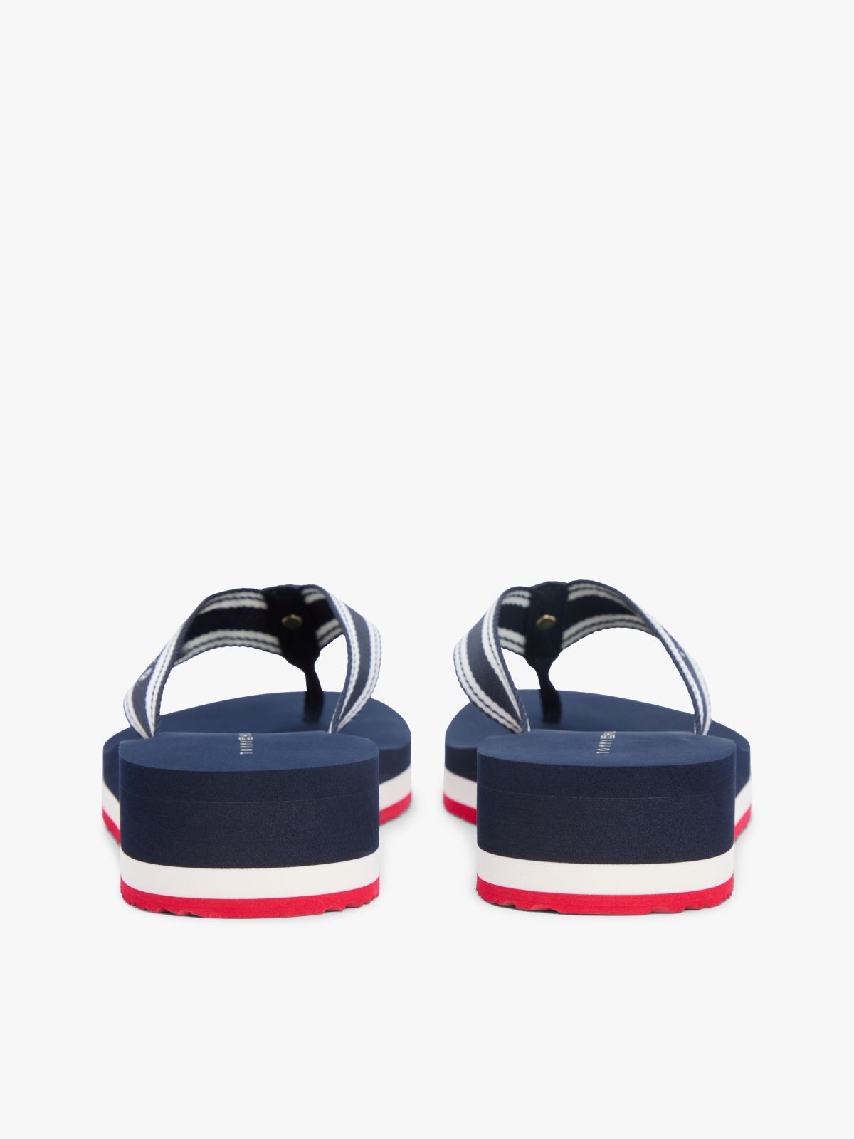 Webbing Strap Signature Wedge Flip-Flops — Blue