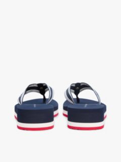Webbing Strap Signature Wedge Flip-Flops — Blue 4