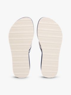 Stripe Webbing Strap Wedge Flip-Flops — Blue 5
