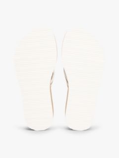 Stripe Webbing Strap Wedge Flip-Flops — Khaki 5