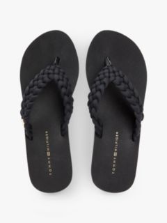 Braided Strap Wedge Flip-Flops — Black 3