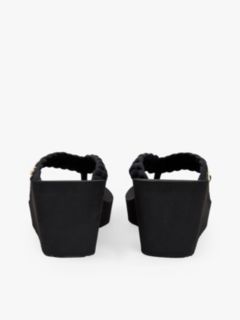 Braided Strap Wedge Flip-Flops — Black 4