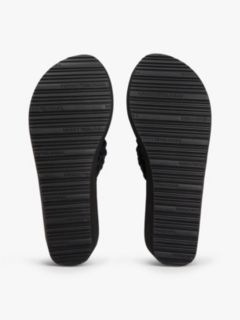 Braided Strap Wedge Flip-Flops — Black 5