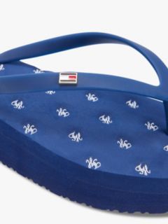 Repeat Logo Platform Flip-Flops — Blue 6