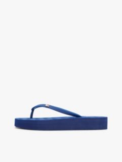 Repeat Logo Platform Flip-Flops — Blue 7
