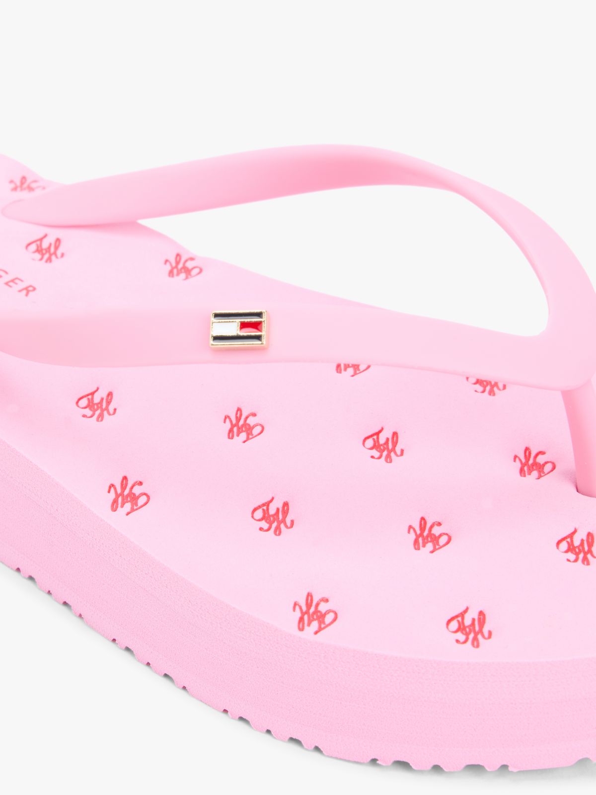 Repeat Logo Platform Flip-Flops — Pink