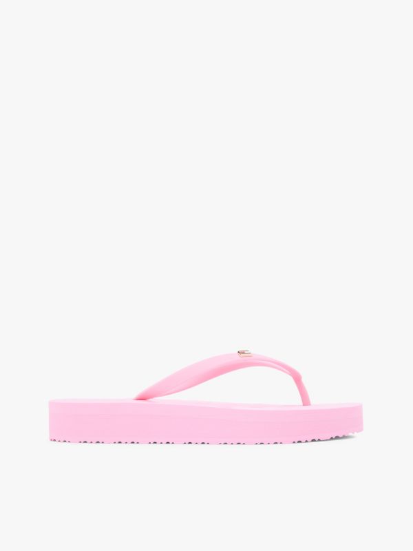 Repeat Logo Platform Flip-Flops — Pink