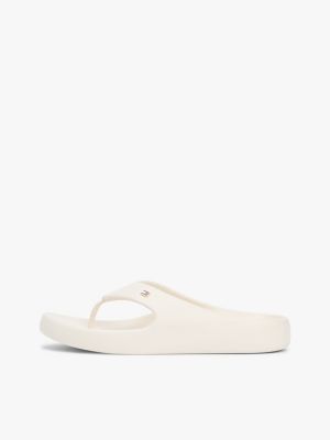 chanclas ligeras moldeadas beige de mujeres tommy hilfiger