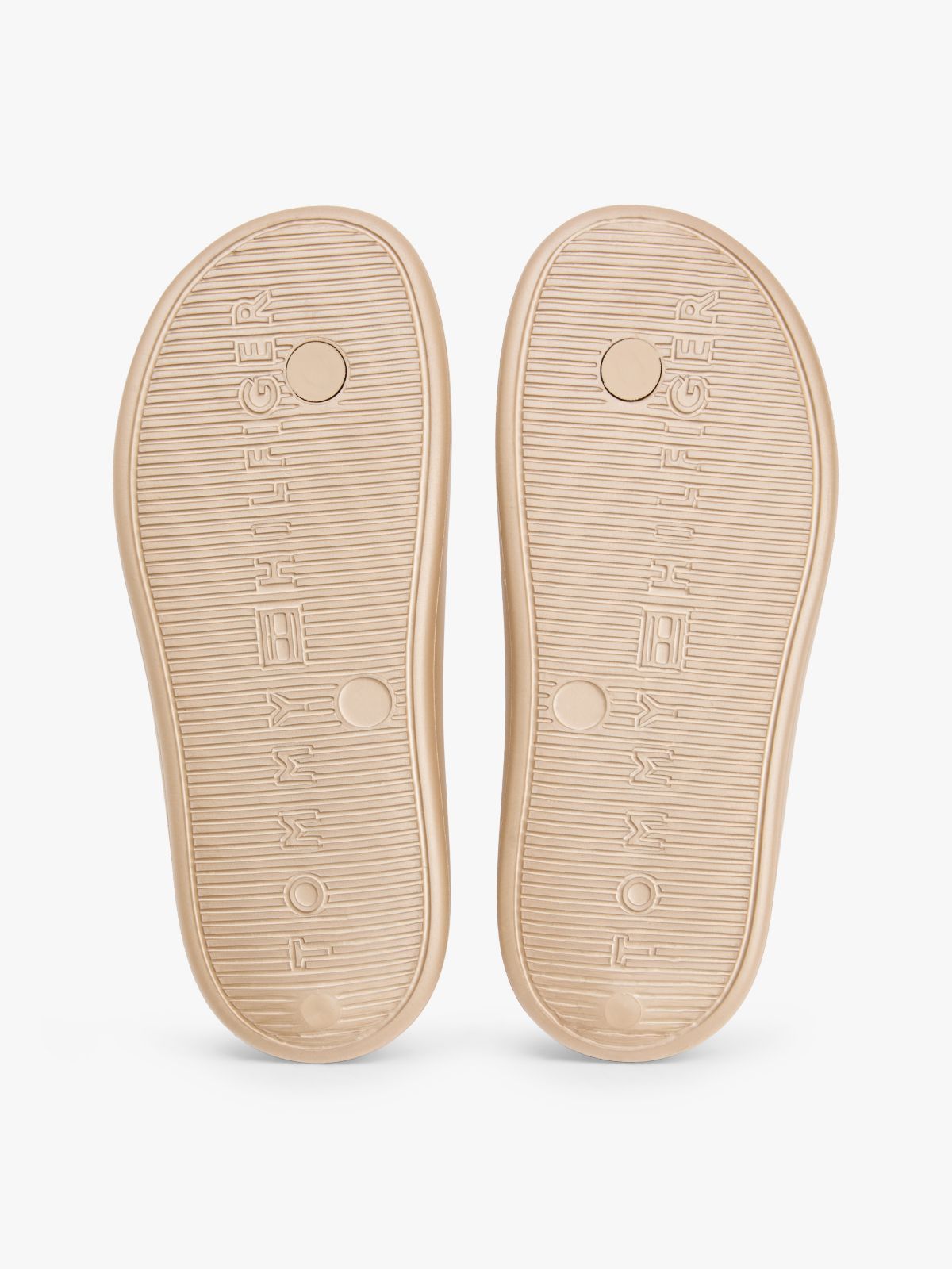 Iridescent Moulded Flip-Flops — Gold