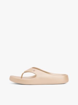 chanclas moldeadas tornasoladas oro de mujeres tommy hilfiger