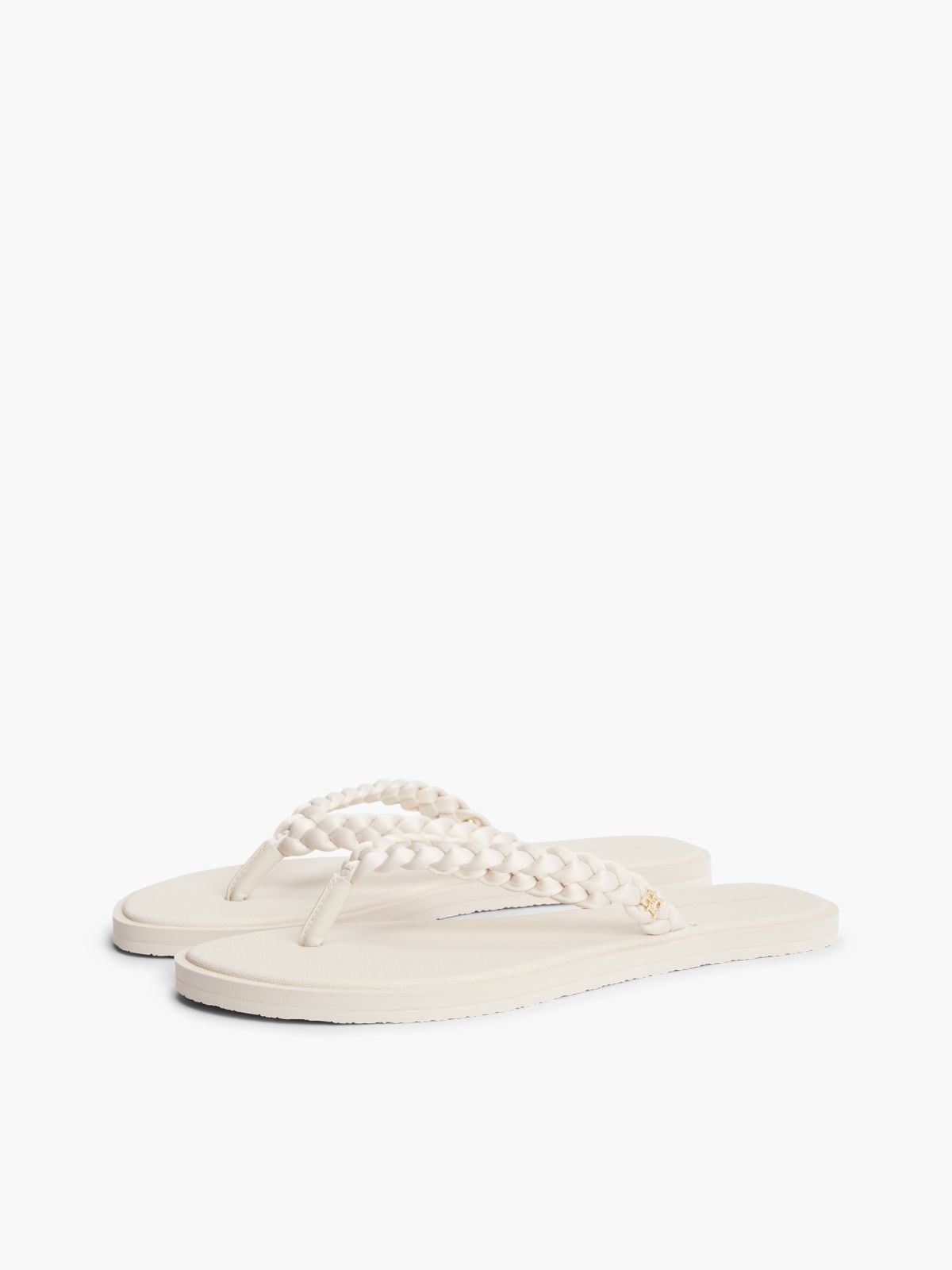 Chic TH Monogram Flip-Flops — Beige