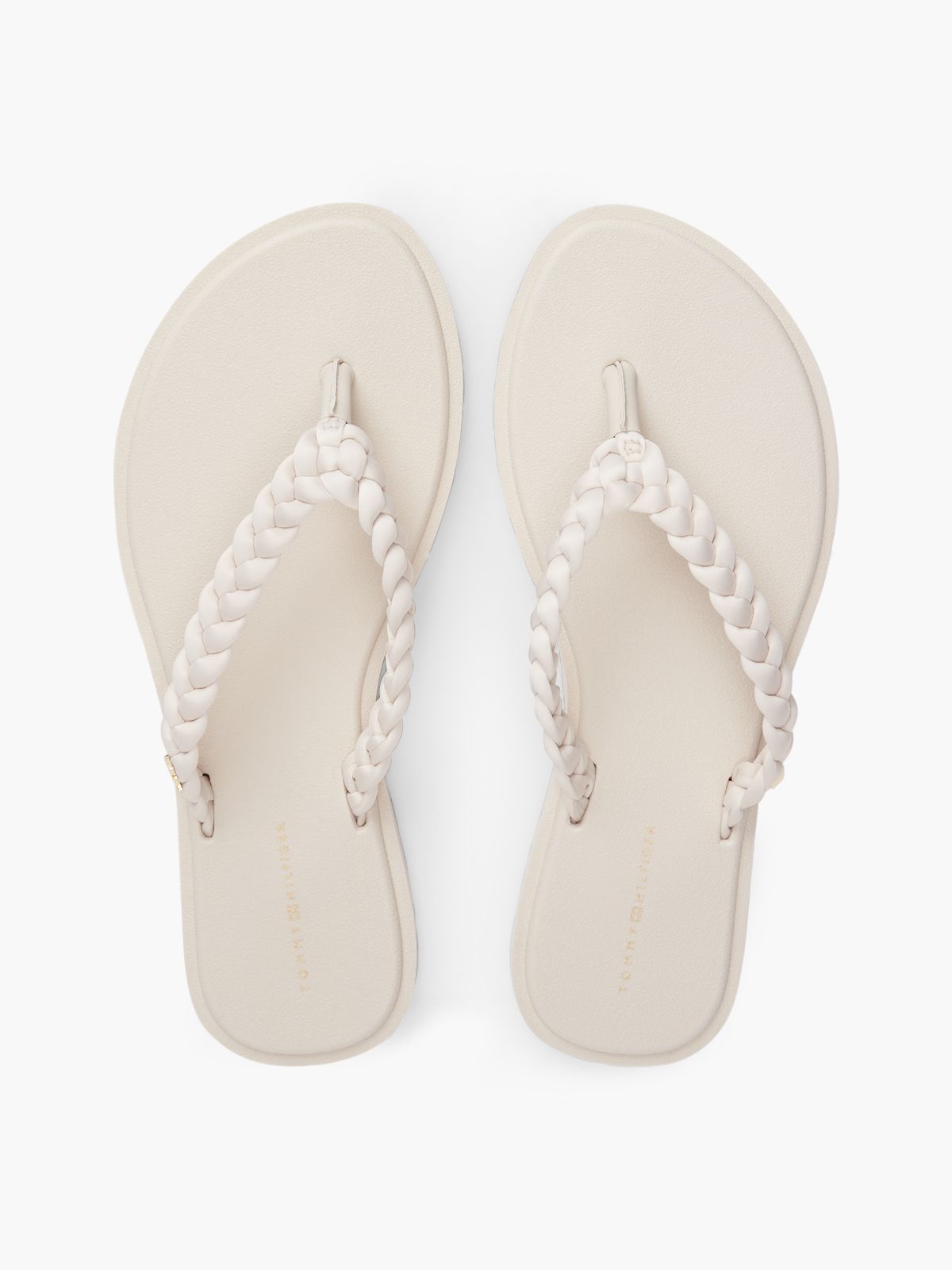 Chic TH Monogram Flip-Flops — Beige