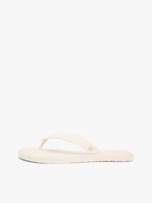 chanclas con monograma th beige de mujeres tommy hilfiger