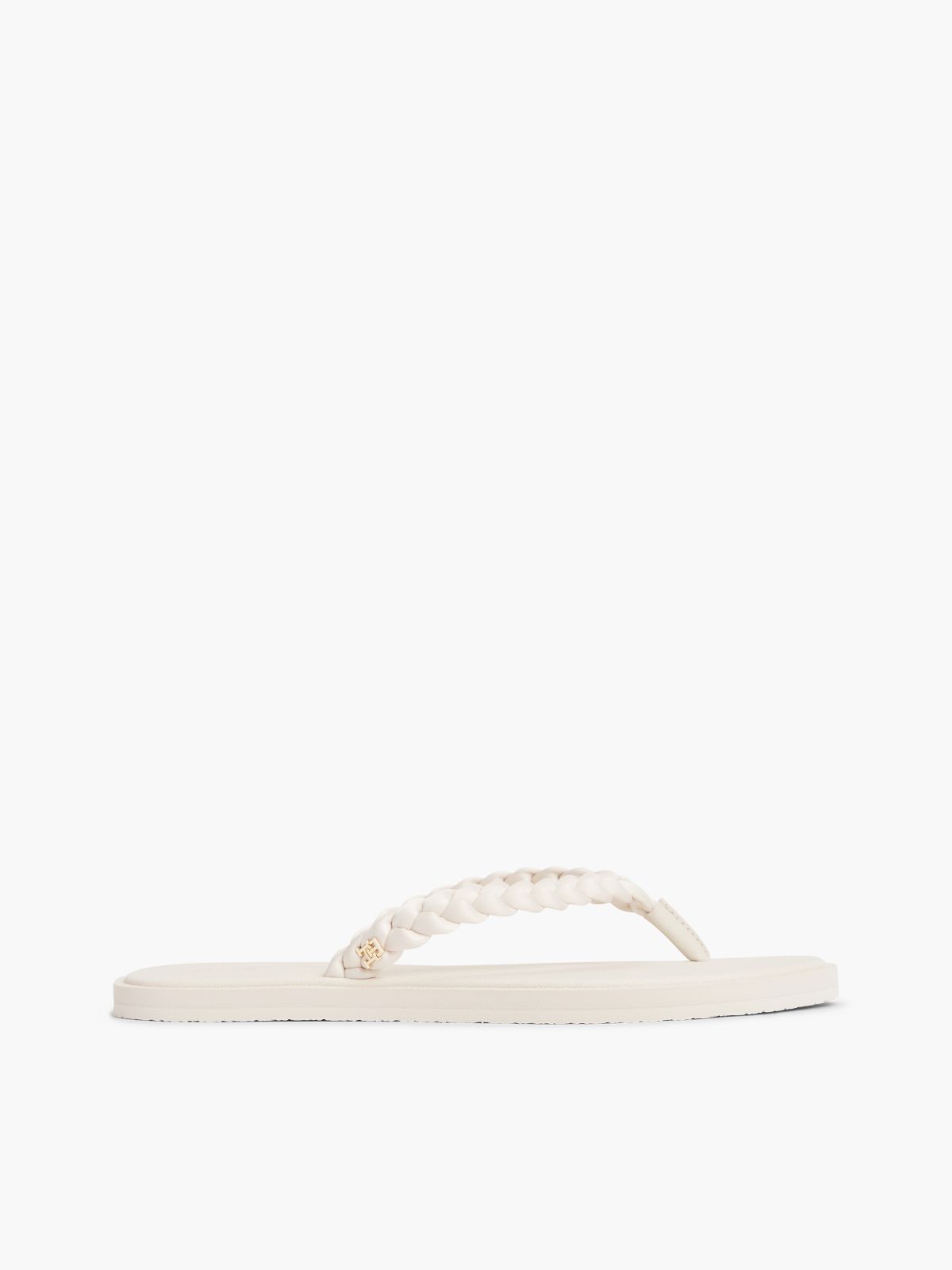 Chic TH Monogram Flip-Flops — Beige