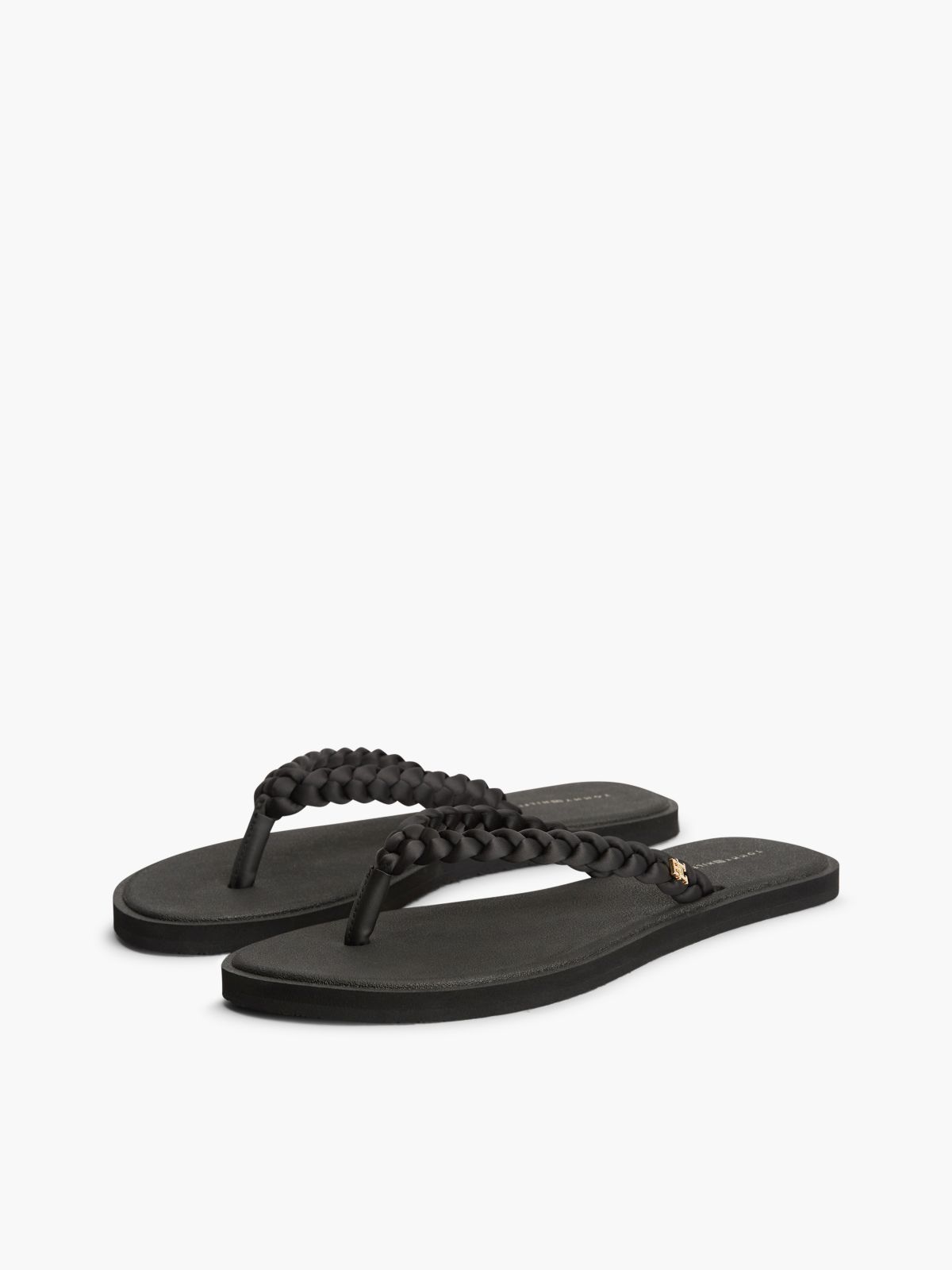 Chic TH Monogram Flip-Flops — Black