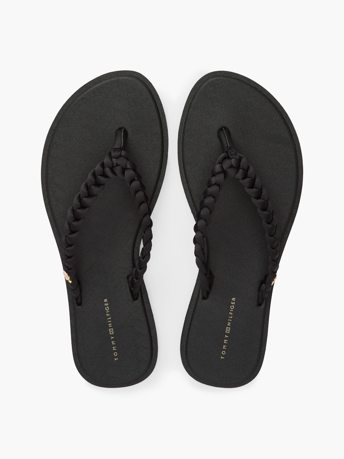 Chic TH Monogram Flip-Flops — Black