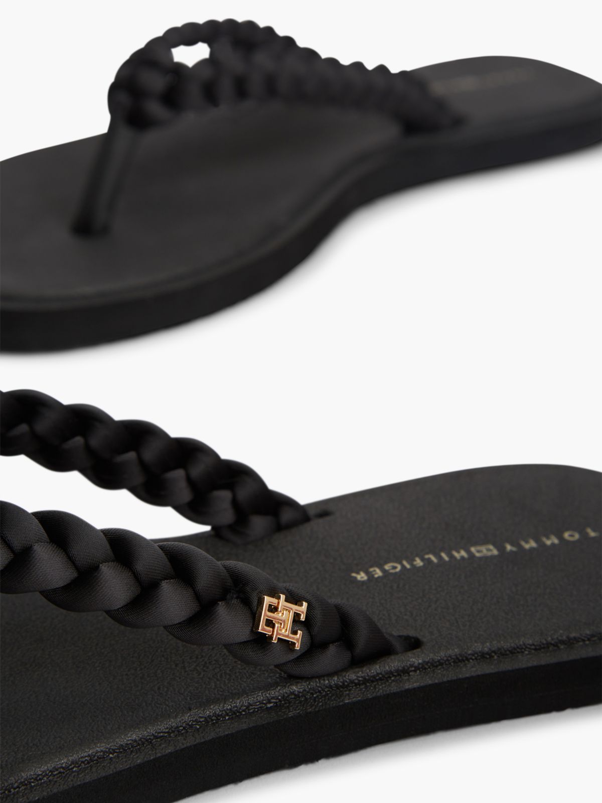 Chic TH Monogram Flip-Flops — Black
