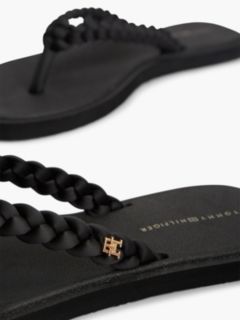 Chic TH Monogram Flip-Flops — Black 6