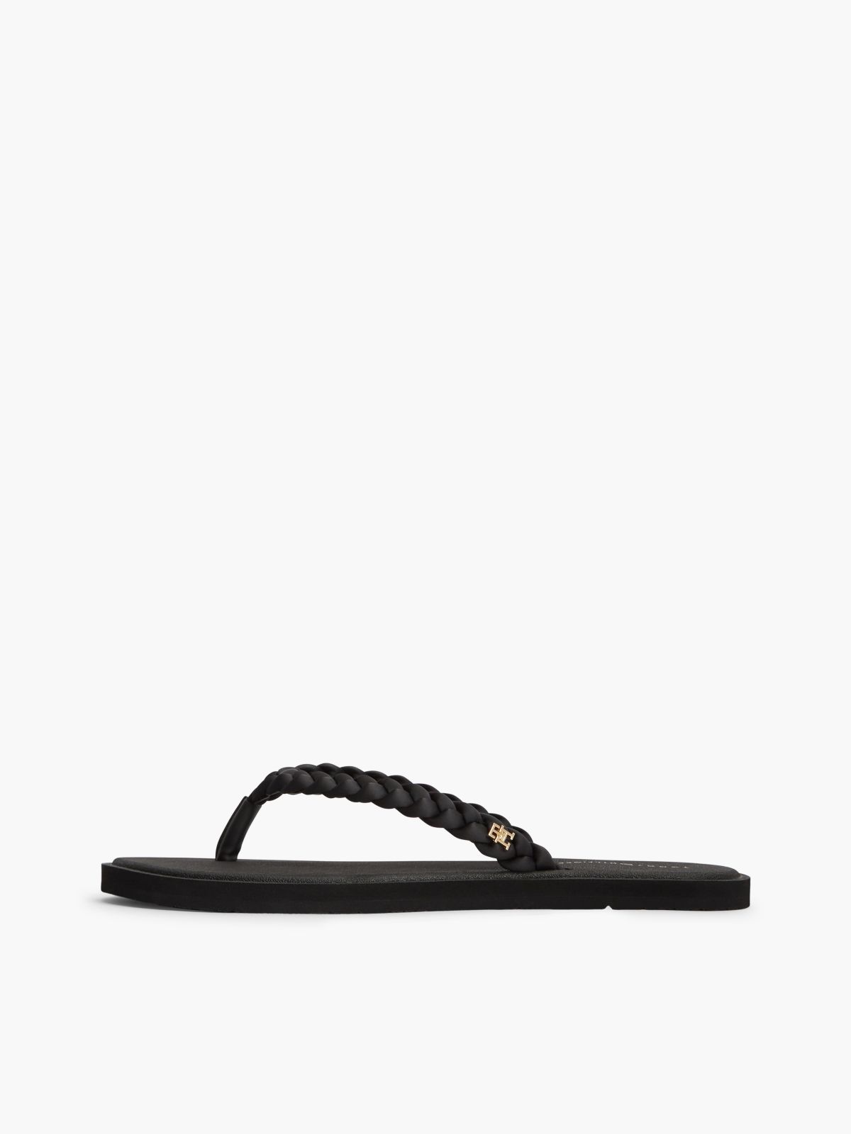 Chic TH Monogram Flip-Flops — Black