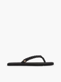 Chic TH Monogram Flip-Flops — Black 1
