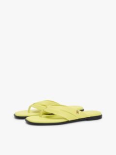 Leather Toe Post Flat Sandals — Green 2