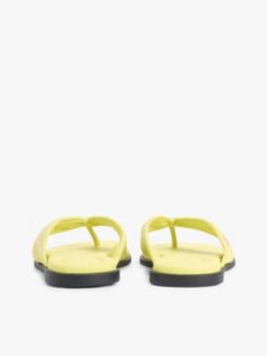 Leather Toe Post Flat Sandals — Green 4