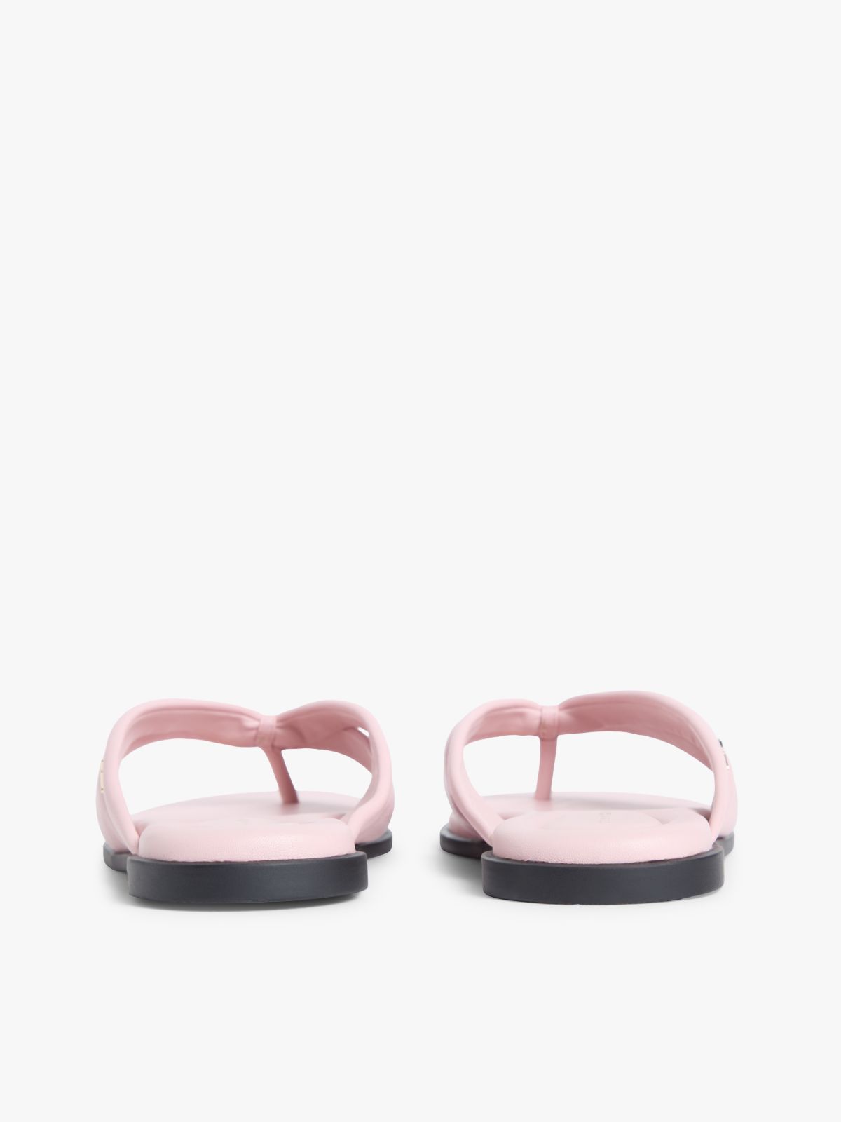 Leather Toe Post Flat Sandals — Pink