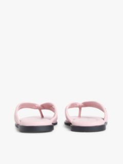 Leather Toe Post Flat Sandals — Pink 4