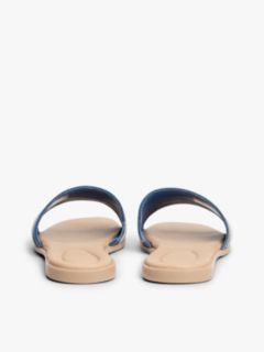 Canvas Denim Webbing Strap Mules — Blue 4