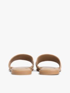 Canvas Denim Webbing Strap Mules — Khaki 4