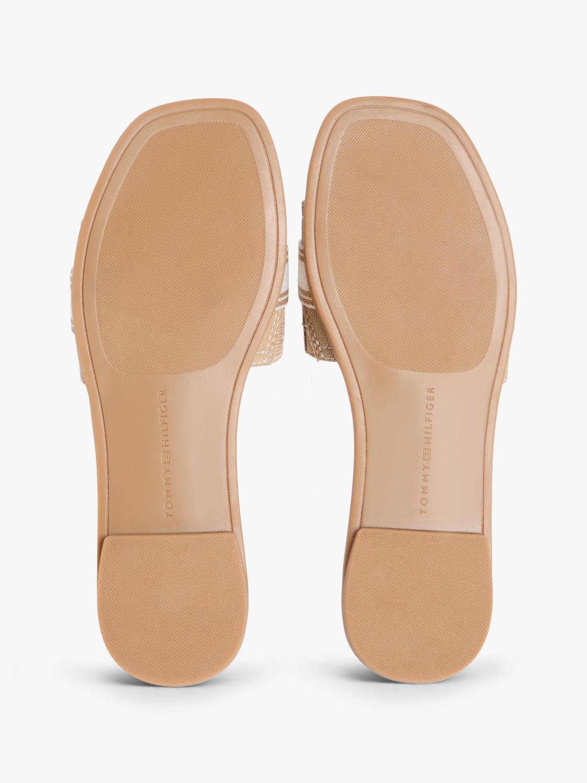 Canvas Denim Webbing Strap Mules — Khaki