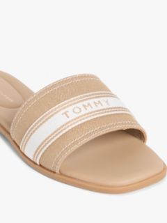 Canvas Denim Webbing Strap Mules — Khaki 6