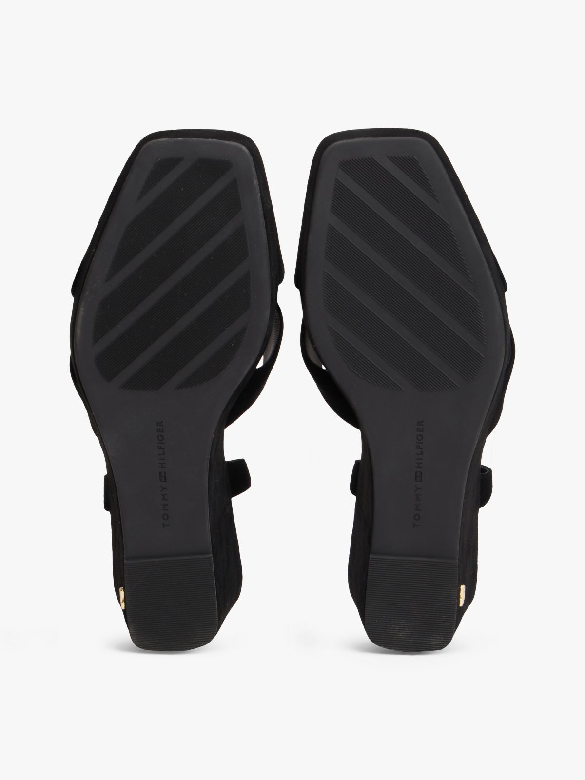 Suede High Wedge Heel Sandals — Black