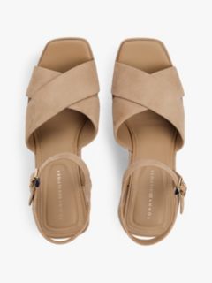 Suede High Wedge Heel Sandals — Khaki 3