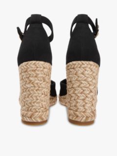 Canvas High Wedge Espadrilles — Black 4