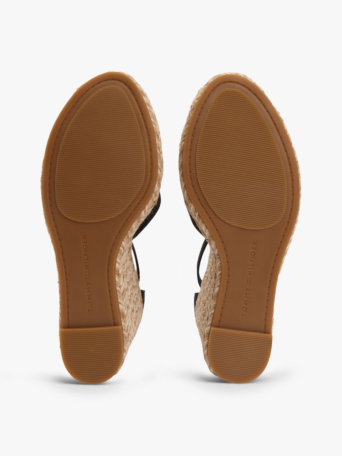 Canvas High Wedge Espadrilles — Black