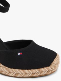 Canvas High Wedge Espadrilles — Black 6