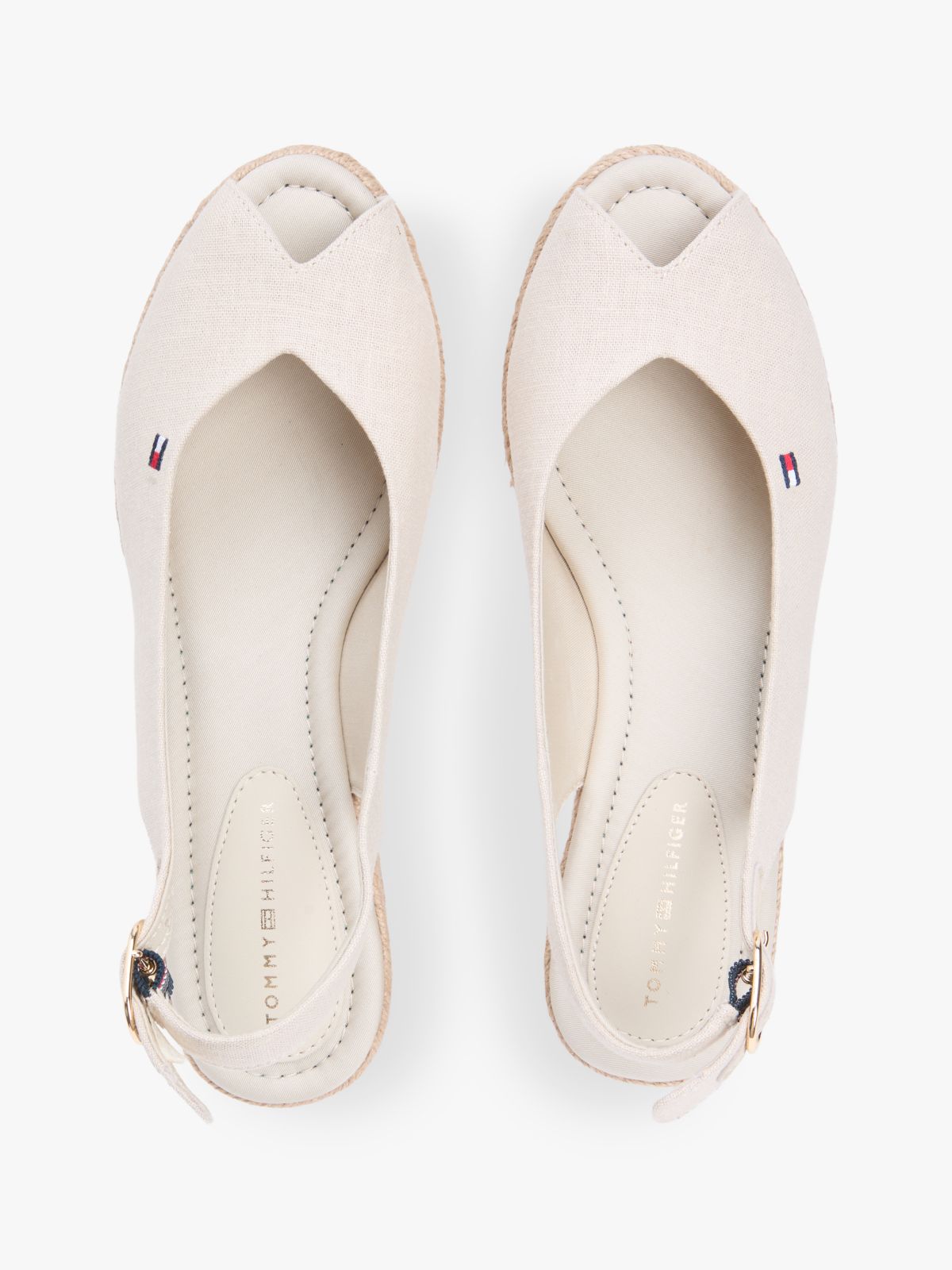 Hemp Slingback Wedge Espadrilles — Beige