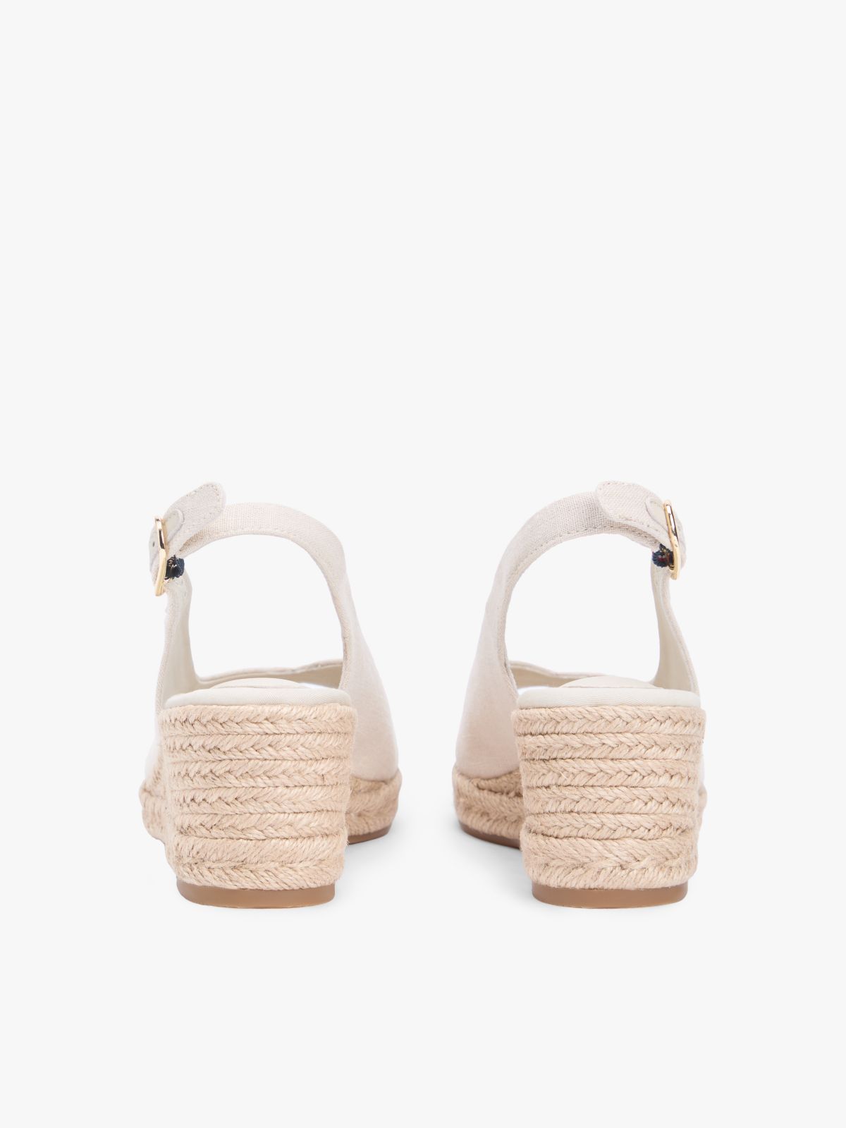 Hemp Slingback Wedge Espadrilles — Beige