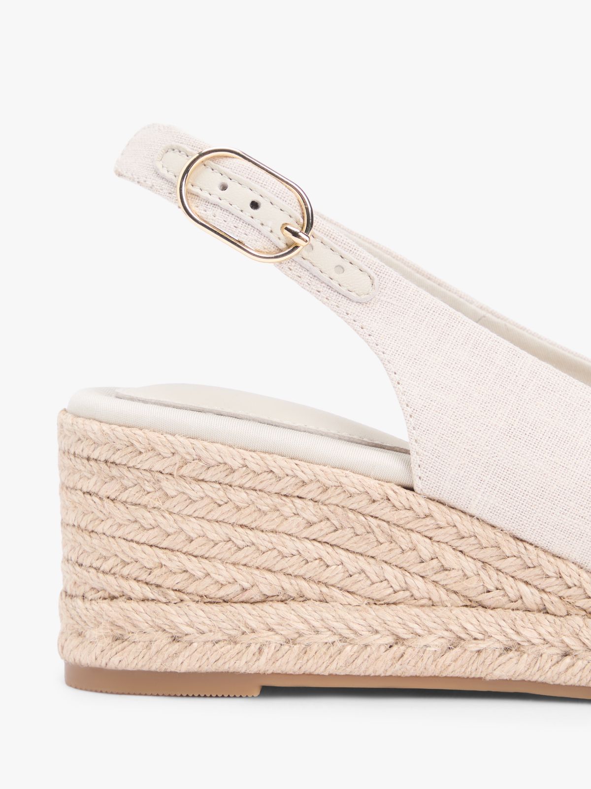 Hemp Slingback Wedge Espadrilles — Beige