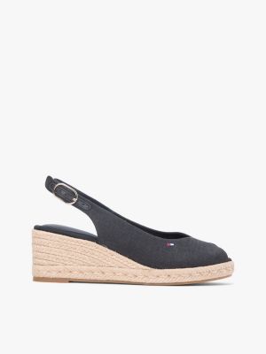 black slingback espadrille van hennep met sleehak voor dames - tommy hilfiger