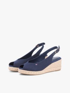 Hemp Slingback Wedge Espadrilles — Blue 2