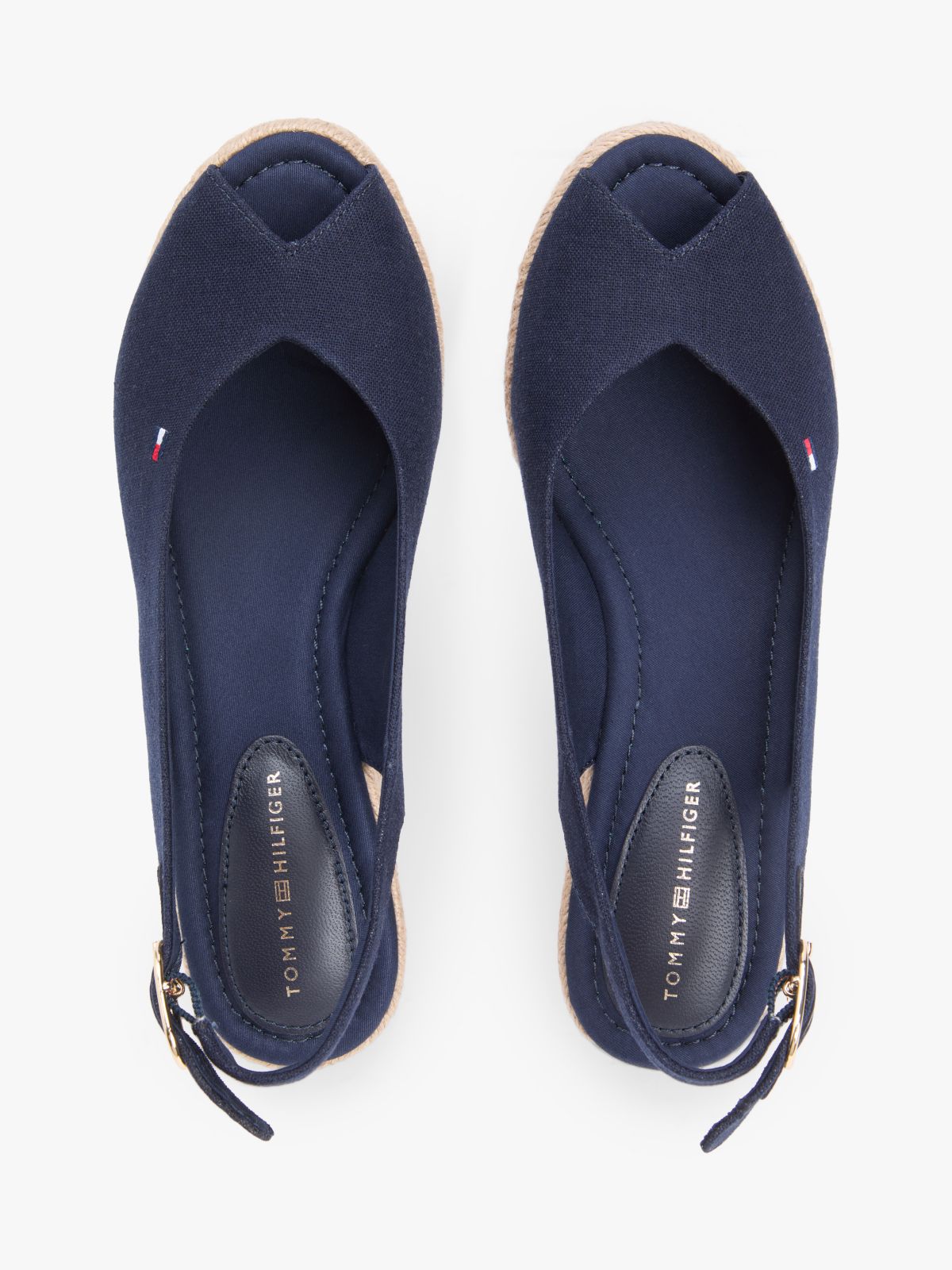 Hemp Slingback Wedge Espadrilles — Blue