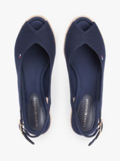 Hemp Slingback Wedge Espadrilles — Blue 3