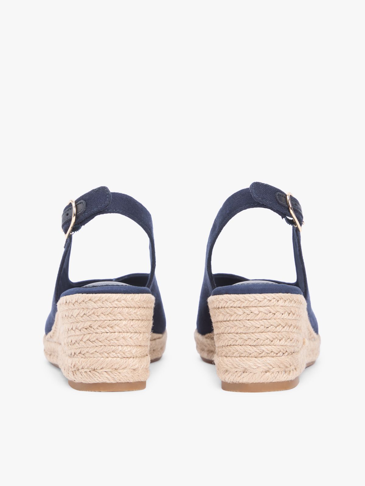 Hemp Slingback Wedge Espadrilles — Blue
